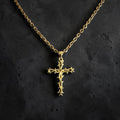 TheRisenKing Crown of Thorns Cross Necklace – 10K Gold | Faith Jewelry