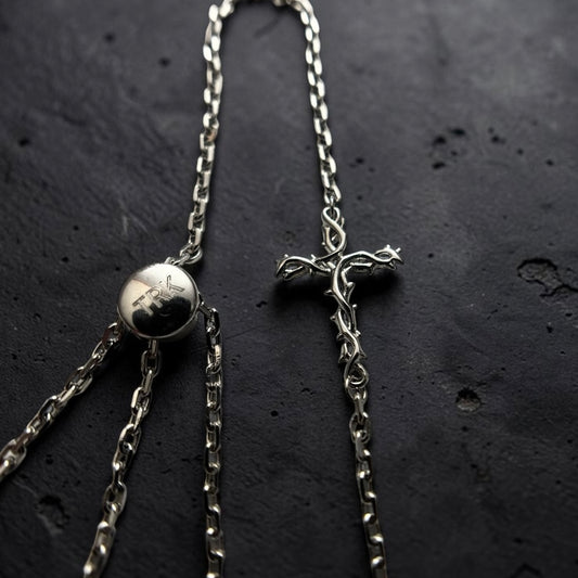 TheRisenKing Crown of Thorns Cross Bracelet – 925 Sterling Silver | Faith Jewelry
