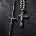 TheRisenKing Thorns Bundle – 925 Sterling Silver Cross Necklace & Bracelet Set | Faith Jewelry