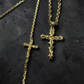 TheRisenKing Thorns Bundle – 10K Gold Cross Necklace & Bracelet Set | Faith Jewelry