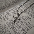 Crown of Thorns Cross Necklace (Silver)